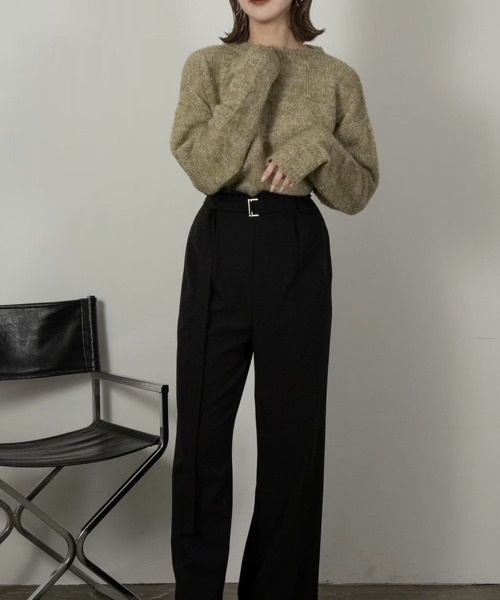 Amiur(エミレ)の「mohair blend knit(ニット/セーター・レディース・グリーン/アイボリー/モカ・FREE)」の9枚目の写真