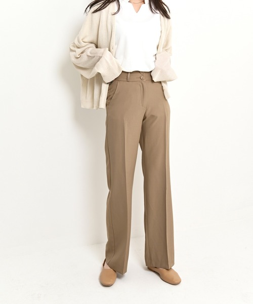 me+em select(ミームセレクト)の「ブーツカット スラックス(スラックス・レディース・ブラック/ブラウン/アイボリー/ミント/スカイブルー・SMALL/MEDIUM/LARGE/X-LARGE)」の3枚目の写真