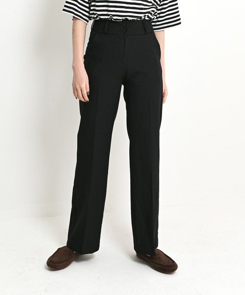 me+em select(ミームセレクト)の「ブーツカット スラックス(スラックス・レディース・ブラック/ブラウン/アイボリー/ミント/スカイブルー・SMALL/MEDIUM/LARGE/X-LARGE)」の2枚目の写真