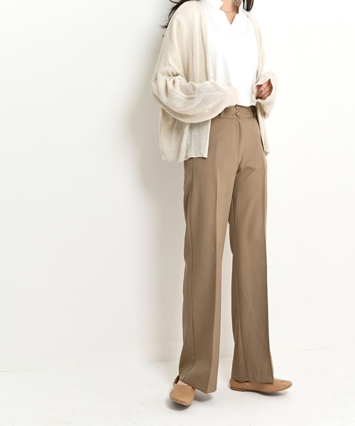 me+em select(ミームセレクト)の「ブーツカット スラックス(スラックス・レディース・ブラック/ブラウン/アイボリー/ミント/スカイブルー・SMALL/MEDIUM/LARGE/X-LARGE)」の13枚目の写真