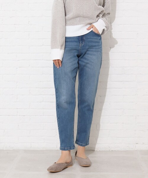 Cutie Blonde(キューティーブロンド)の「◆【S-LL】楽ストレッチ!ゆるテーパードデニム(デニムパンツ・レディース・ネイビー系5/ブルー系5・01/02/03/04)」の6枚目の写真