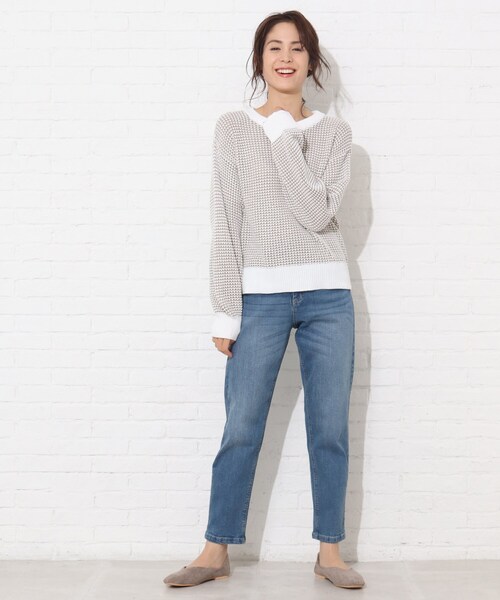 Cutie Blonde(キューティーブロンド)の「◆【S-LL】楽ストレッチ!ゆるテーパードデニム(デニムパンツ・レディース・ネイビー系5/ブルー系5・01/02/03/04)」の3枚目の写真