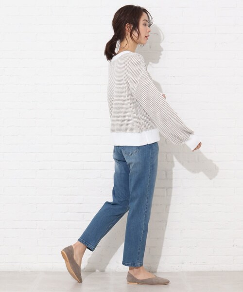 Cutie Blonde(キューティーブロンド)の「◆【S-LL】楽ストレッチ!ゆるテーパードデニム(デニムパンツ・レディース・ネイビー系5/ブルー系5・01/02/03/04)」の7枚目の写真