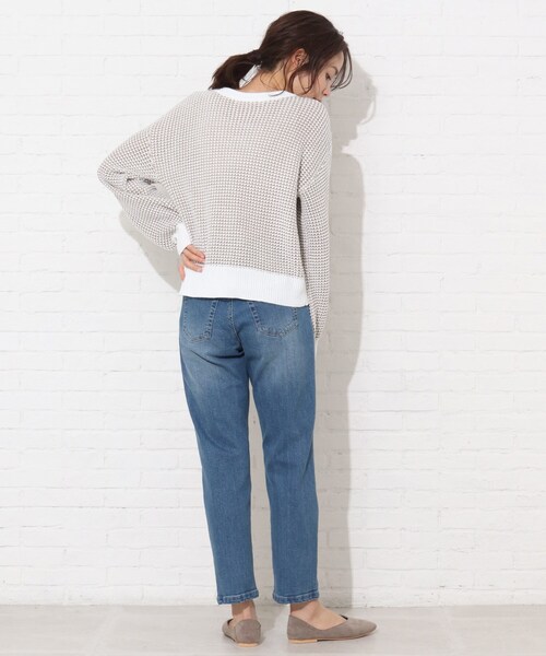 Cutie Blonde(キューティーブロンド)の「◆【S-LL】楽ストレッチ!ゆるテーパードデニム(デニムパンツ・レディース・ネイビー系5/ブルー系5・01/02/03/04)」の8枚目の写真