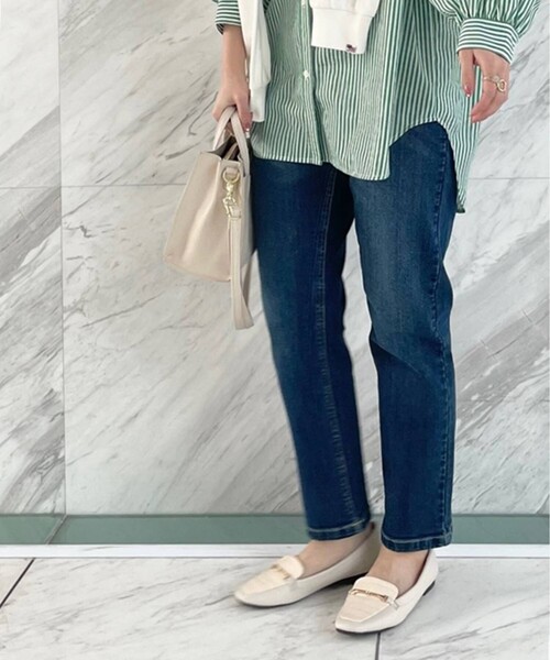 Cutie Blonde(キューティーブロンド)の「◆【S-LL】楽ストレッチ!ゆるテーパードデニム(デニムパンツ・レディース・ネイビー系5/ブルー系5・01/02/03/04)」の9枚目の写真