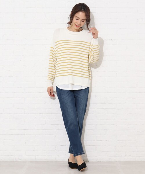 Cutie Blonde(キューティーブロンド)の「◆【S-LL】楽ストレッチ!ゆるテーパードデニム(デニムパンツ・レディース・ネイビー系5/ブルー系5・01/02/03/04)」の21枚目の写真