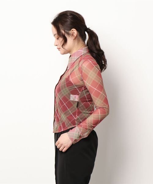 Bonjour Girl（ボンジュールガール）の「【WHYNOTUS】 MESH SHIRT（シャツ/ブラウス・レディース・レッド/イエロー・M/S）」の3枚目の写真