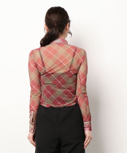 Bonjour Girl（ボンジュールガール）の「【WHYNOTUS】 MESH SHIRT（シャツ/ブラウス・レディース・レッド/イエロー・M/S）」の4枚目の写真