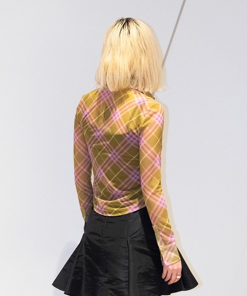 Bonjour Girl（ボンジュールガール）の「【WHYNOTUS】 MESH SHIRT（シャツ/ブラウス・レディース・レッド/イエロー・M/S）」の11枚目の写真