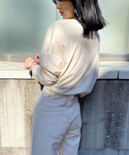 So_lemn（ソレム）の「【So_lemn/ソレム】ウールバスクロンT（Tシャツ/カットソー・レディース・アイボリー/ブルー・FREE）」の5枚目の写真