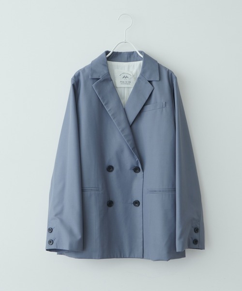 PUAL CE CIN(ピュアルセシン)の「ダブルテーラードジャケット(テーラードジャケット・レディース・グレー/ネイビー・FREE)」の6枚目の写真