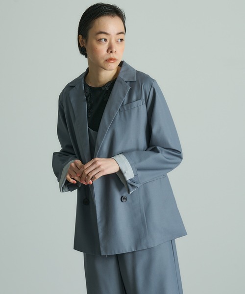 PUAL CE CIN(ピュアルセシン)の「ダブルテーラードジャケット(テーラードジャケット・レディース・グレー/ネイビー・FREE)」の17枚目の写真
