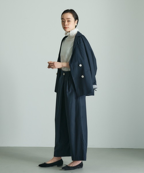 PUAL CE CIN(ピュアルセシン)の「ダブルテーラードジャケット(テーラードジャケット・レディース・グレー/ネイビー・FREE)」の12枚目の写真