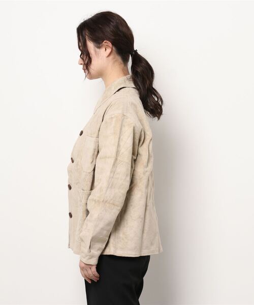 sisii（シシ）の「Sisii | 〈別注〉フレンチワーク レザージャケット WOMEN（その他アウター・レディース・ベージュ/パープル系その他・SMALL）」の4枚目の写真