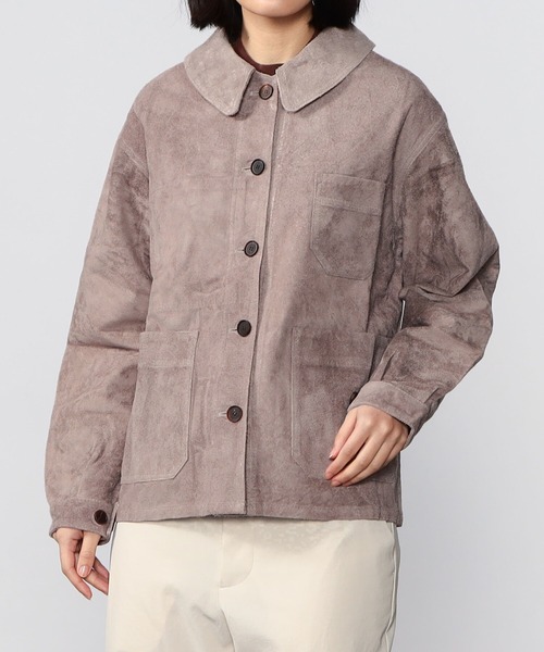 sisii（シシ）の「Sisii | 〈別注〉フレンチワーク レザージャケット WOMEN（その他アウター・レディース・ベージュ/パープル系その他・SMALL）」の9枚目の写真