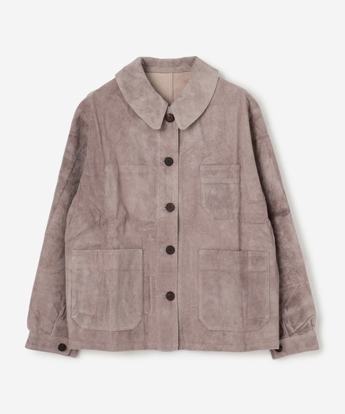 sisii（シシ）の「Sisii | 〈別注〉フレンチワーク レザージャケット WOMEN（その他アウター・レディース・ベージュ/パープル系その他・SMALL）」の12枚目の写真