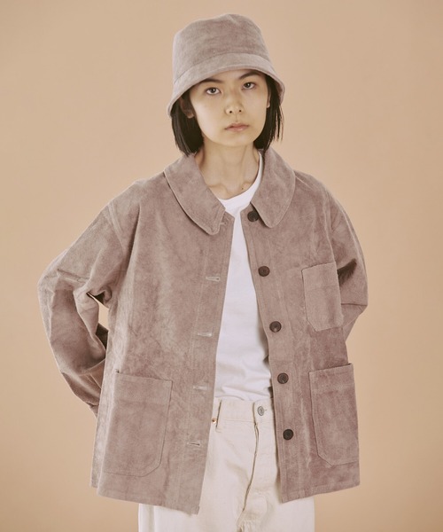 sisii（シシ）の「Sisii | 〈別注〉フレンチワーク レザージャケット WOMEN（その他アウター・レディース・ベージュ/パープル系その他・SMALL）」の6枚目の写真