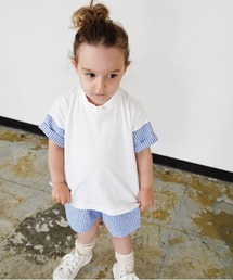 quoti use fith | 天竺 ギンガムチェック 5分袖BIG Tシャツ(Tシャツ/カットソー)