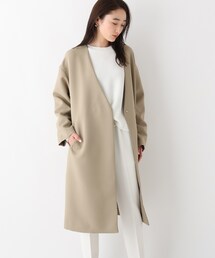 OPAQUE.CLIP | トリプルクロス Vノーカラーコート(ノーカラーコート)