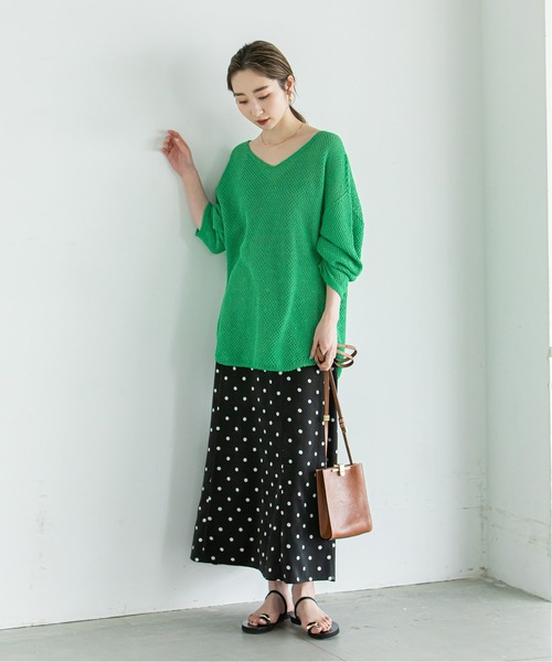 Noble（ノーブル）の「《追加》ドットプリントフレアースカート（スカート・レディース・ホワイト/ブラック・36/38）」の4枚目の写真