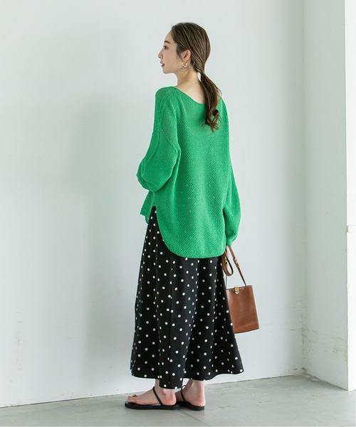 Noble（ノーブル）の「《追加》ドットプリントフレアースカート（スカート・レディース・ホワイト/ブラック・36/38）」の5枚目の写真