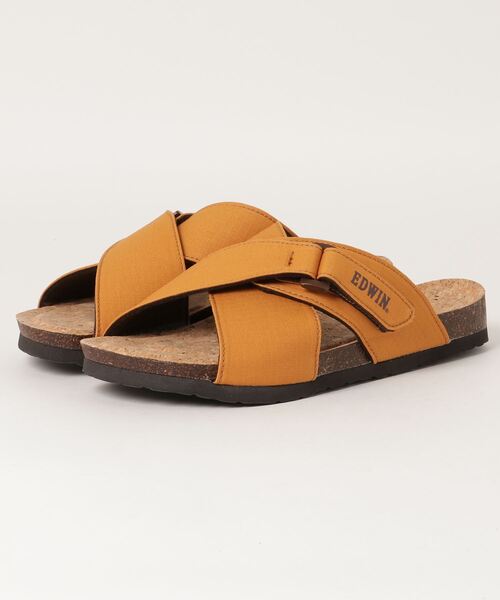 EDWIN（エドウィン）の「【EDWIN/エドウィン】リップストップ　クロスベルトサンダル　ワンポイントブランドロゴ（サンダル・メンズ・カーキ/ベージュ/ブラック/マスタード・26cm/28cm/27cm/25cm）」の4枚目の写真