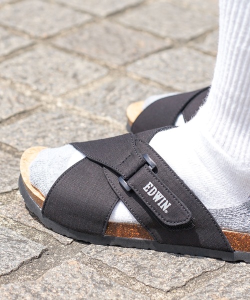 EDWIN（エドウィン）の「【EDWIN/エドウィン】リップストップ　クロスベルトサンダル　ワンポイントブランドロゴ（サンダル・メンズ・カーキ/ベージュ/ブラック/マスタード・26cm/28cm/27cm/25cm）」の5枚目の写真