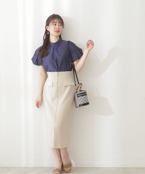 PROPORTION BODY DRESSING(プロポーションボディドレッシング)の「【美人百花5月号掲載 宇垣美里さん着用商品】バルーンスリーブフラワーBL / 1212110411(シャツ/ブラウス・レディース・ネイビー/イエロー/ピンク系その他・SMALL/MEDIUM)」の17枚目の写真