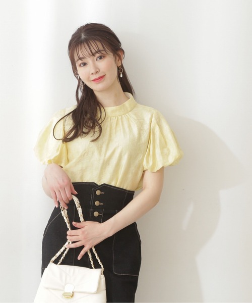 PROPORTION BODY DRESSING(プロポーションボディドレッシング)の「【美人百花5月号掲載 宇垣美里さん着用商品】バルーンスリーブフラワーBL / 1212110411(シャツ/ブラウス・レディース・ネイビー/イエロー/ピンク系その他・SMALL/MEDIUM)」の15枚目の写真