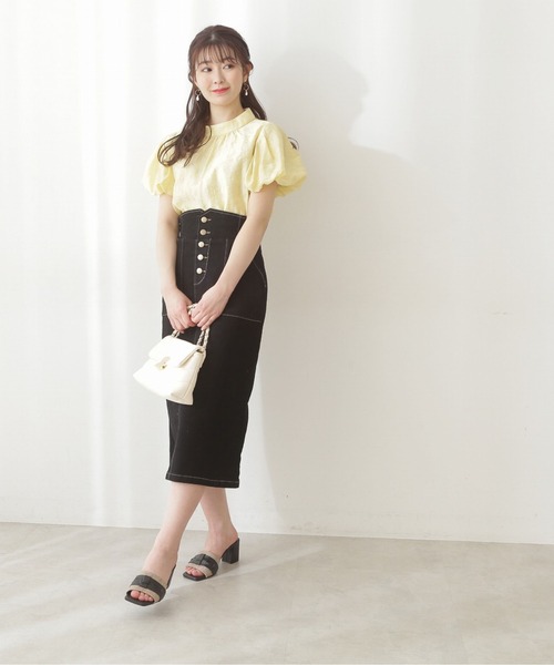 PROPORTION BODY DRESSING(プロポーションボディドレッシング)の「【美人百花5月号掲載 宇垣美里さん着用商品】バルーンスリーブフラワーBL / 1212110411(シャツ/ブラウス・レディース・ネイビー/イエロー/ピンク系その他・SMALL/MEDIUM)」の19枚目の写真