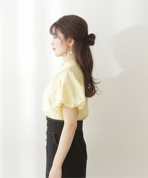 PROPORTION BODY DRESSING(プロポーションボディドレッシング)の「【美人百花5月号掲載 宇垣美里さん着用商品】バルーンスリーブフラワーBL / 1212110411(シャツ/ブラウス・レディース・ネイビー/イエロー/ピンク系その他・SMALL/MEDIUM)」の18枚目の写真