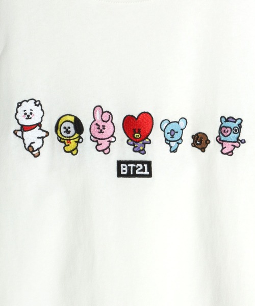 BT21(ビーティーイシビル)の「BT21 ボックスロゴ刺繍・キャラクター刺繍ワイドシルエットTシャツ(Tシャツ/カットソー・レディース・ホワイト/ブラック/ホワイト系その他/ブラック系その他・M)」の21枚目の写真