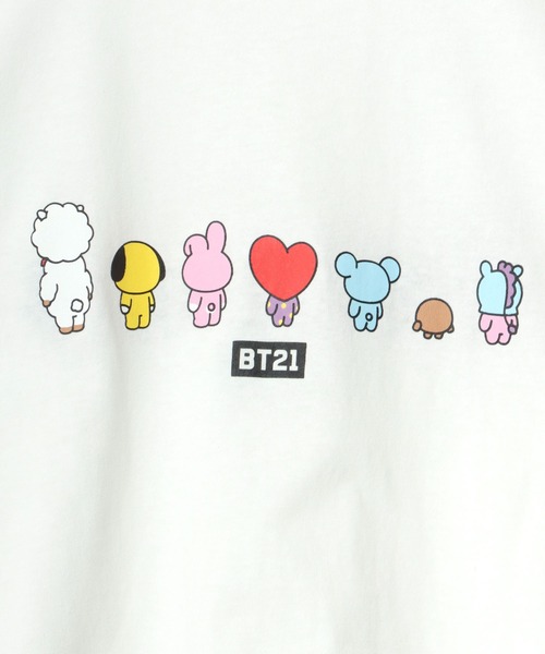 BT21(ビーティーイシビル)の「BT21 ボックスロゴ刺繍・キャラクター刺繍ワイドシルエットTシャツ(Tシャツ/カットソー・レディース・ホワイト/ブラック/ホワイト系その他/ブラック系その他・M)」の22枚目の写真
