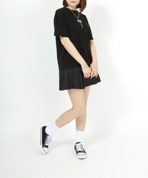 BT21(ビーティーイシビル)の「BT21 ボックスロゴ刺繍・キャラクター刺繍ワイドシルエットTシャツ(Tシャツ/カットソー・レディース・ホワイト/ブラック/ホワイト系その他/ブラック系その他・M)」の18枚目の写真