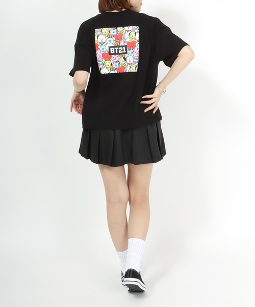 BT21(ビーティーイシビル)の「BT21 ボックスロゴ刺繍・キャラクター刺繍ワイドシルエットTシャツ(Tシャツ/カットソー・レディース・ホワイト/ブラック/ホワイト系その他/ブラック系その他・M)」の17枚目の写真
