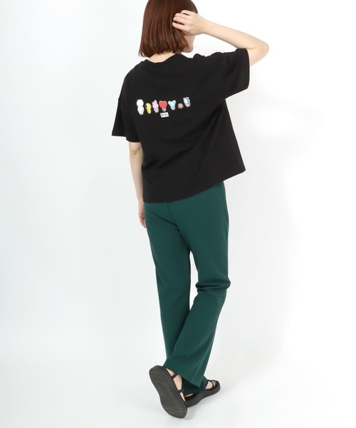 BT21(ビーティーイシビル)の「BT21 ボックスロゴ刺繍・キャラクター刺繍ワイドシルエットTシャツ(Tシャツ/カットソー・レディース・ホワイト/ブラック/ホワイト系その他/ブラック系その他・M)」の13枚目の写真