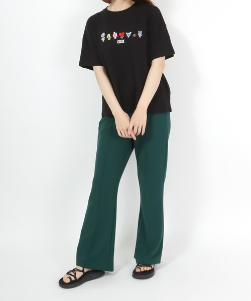 BT21(ビーティーイシビル)の「BT21 ボックスロゴ刺繍・キャラクター刺繍ワイドシルエットTシャツ(Tシャツ/カットソー・レディース・ホワイト/ブラック/ホワイト系その他/ブラック系その他・M)」の12枚目の写真