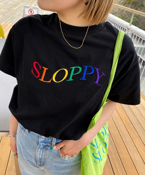 WHO'S WHO gallery（フーズフーギャラリー）の「【SLOPPY/スロッピー】刺繍TEE（Tシャツ/カットソー・レディース・アッシュグレー/ボルドー/オフホワイト/ブラック・FREE）」の9枚目の写真
