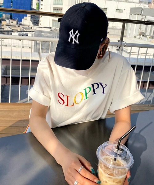 WHO'S WHO gallery（フーズフーギャラリー）の「【SLOPPY/スロッピー】刺繍TEE（Tシャツ/カットソー・レディース・アッシュグレー/ボルドー/オフホワイト/ブラック・FREE）」の11枚目の写真
