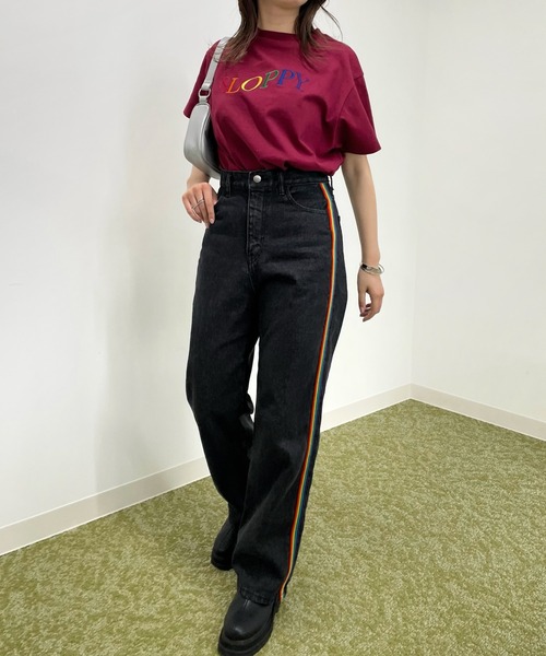 WHO'S WHO gallery（フーズフーギャラリー）の「【SLOPPY/スロッピー】刺繍TEE（Tシャツ/カットソー・レディース・アッシュグレー/ボルドー/オフホワイト/ブラック・FREE）」の17枚目の写真