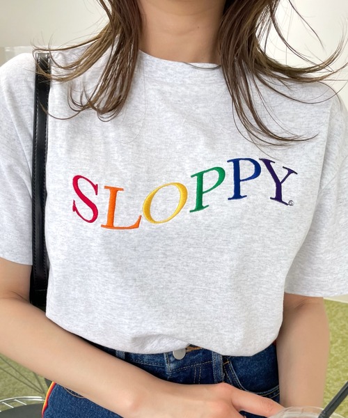 WHO'S WHO gallery（フーズフーギャラリー）の「【SLOPPY/スロッピー】刺繍TEE（Tシャツ/カットソー・レディース・アッシュグレー/ボルドー/オフホワイト/ブラック・FREE）」の19枚目の写真