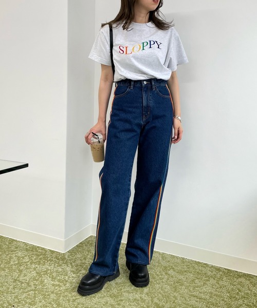 WHO'S WHO gallery（フーズフーギャラリー）の「【SLOPPY/スロッピー】刺繍TEE（Tシャツ/カットソー・レディース・アッシュグレー/ボルドー/オフホワイト/ブラック・FREE）」の20枚目の写真