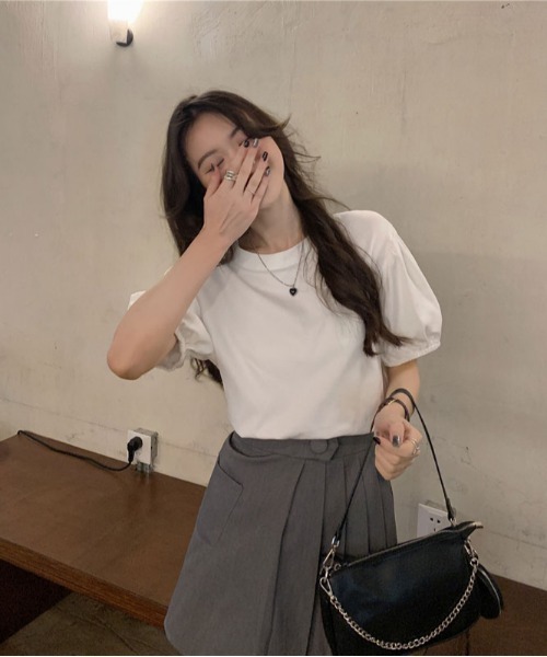 ibeul_（イベール）の「コットンタッチ パフスリーブTシャツ（Tシャツ/カットソー・レディース・ブラック/グレー/ホワイト・FREE）」の21枚目の写真