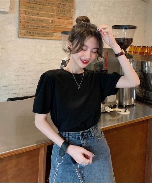 ibeul_（イベール）の「コットンタッチ パフスリーブTシャツ（Tシャツ/カットソー・レディース・ブラック/グレー/ホワイト・FREE）」の20枚目の写真