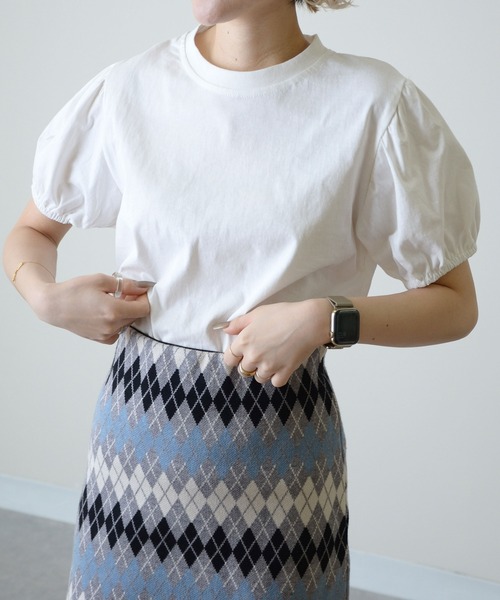 ibeul_（イベール）の「コットンタッチ パフスリーブTシャツ（Tシャツ/カットソー・レディース・ブラック/グレー/ホワイト・FREE）」の18枚目の写真