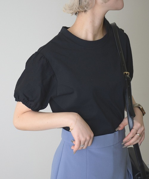 ibeul_（イベール）の「コットンタッチ パフスリーブTシャツ（Tシャツ/カットソー・レディース・ブラック/グレー/ホワイト・FREE）」の16枚目の写真