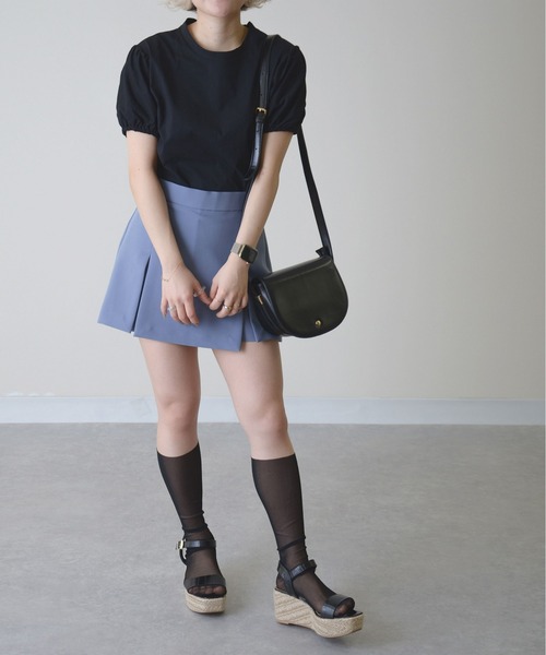 ibeul_（イベール）の「コットンタッチ パフスリーブTシャツ（Tシャツ/カットソー・レディース・ブラック/グレー/ホワイト・FREE）」の9枚目の写真