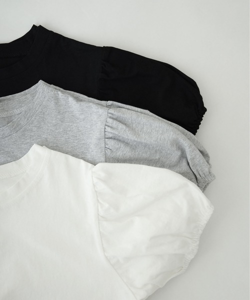ibeul_（イベール）の「コットンタッチ パフスリーブTシャツ（Tシャツ/カットソー・レディース・ブラック/グレー/ホワイト・FREE）」の8枚目の写真