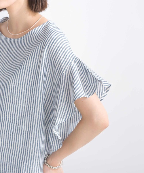 PICCIN(ピッチン)の「フレンチリネンブラウス(シャツ/ブラウス・レディース・オフホワイト/ブラック/グレイッシュベージュ/カーキ/ブルー系その他・M/L)」の16枚目の写真