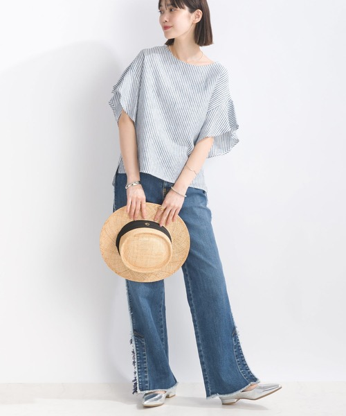 PICCIN(ピッチン)の「フレンチリネンブラウス(シャツ/ブラウス・レディース・オフホワイト/ブラック/グレイッシュベージュ/カーキ/ブルー系その他・M/L)」の11枚目の写真